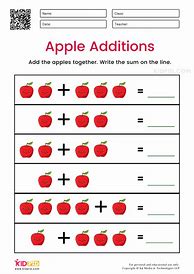 Image result for Addition and Colour Animal with Apple
