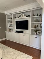 Image result for Built in Shelving with TV