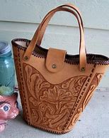 Image result for Hand Tooled Leather Bucket Purse