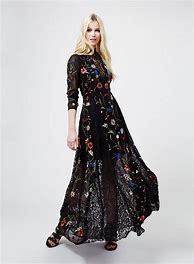 Image result for Black Embroidered Dress