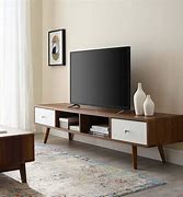 Image result for Walnut and White Small TV Stand