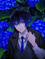 Image result for Royal Blue Hair Anime Boy