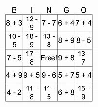 Image result for Addition and Subtraction Bingo