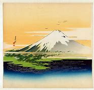 Image result for Antique Japanese Mt. Fuji Print Gilded