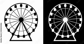 Image result for Ferris Wheel Long Landscape Banner Black and White