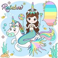 Image result for Unicorn Mermaid Rainbow Colour