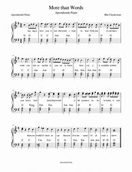 Image result for More than Words Piano Sheet Music