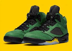 Image result for Jordan 5 Retro Yellow and Green