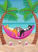 Image result for Cat On Beach Painting