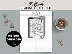Image result for 25 Book Reading Challenge Printable