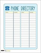 Image result for Phone Book Template Free