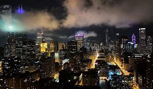 Image result for Bat Signal Gotham City Skyline