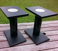 Image result for Stereo Speaker Stands Wood