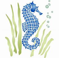 Image result for Seahorse Stencil Free