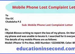 Image result for Mobile Phone Missing Complaint Letter