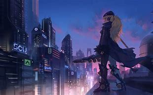 Image result for Cyberpunk Anime Girl Space