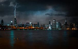 Image result for Lightning Storm Over City