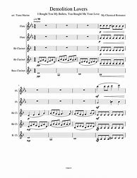 Image result for My Chemical Romance Clarinet Sheet Music