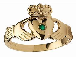 Image result for Claddagh Ring with Emerald Stone