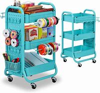 Image result for Pegboard for Three Tier Rolling Cart with Wheels