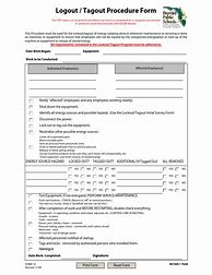 Image result for Equipment Lockout/Tagout Forms