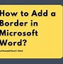 Image result for Border Option in Word
