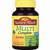 Image result for Nature Made Multi Complete With Iron 130 Tablets