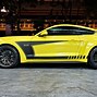 Image result for black mustang with  yellow stripes