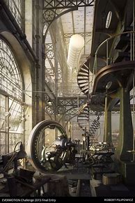 Image result for Steampunk Factory Concept Art