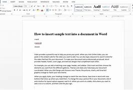 Image result for Word Sample Text