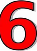 Image result for Printable Red Number 6