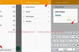 Image result for Galaxy 6s How to List Memos Under Categories
