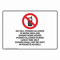 Image result for No Phone in Office Sign