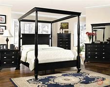 Image result for Black Canopy Bed Curtains