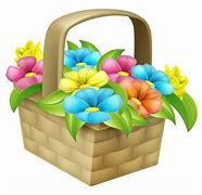Image result for Cartoon Basket with Food Flowers