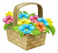 Image result for Basket Full of Flowers Cartoon