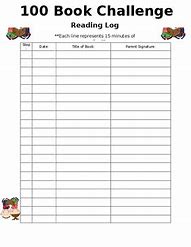 Image result for 100 Book Challenge Printable Free