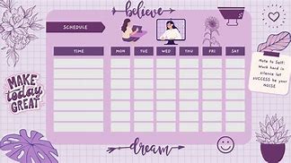 Image result for Class Schedule Template Aesthetic