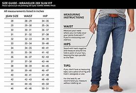 Image result for Men Pants Jeans Size Chart