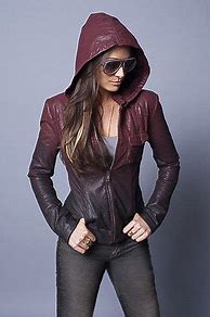 Image result for Leather Hoodie Girl
