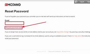 Image result for Mojang Password Reset Email