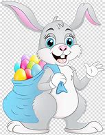 Image result for Cartoon Easter Bunny and Eggs No Background