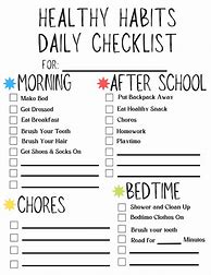 Image result for Free Printable Kids Daily Routine Chart
