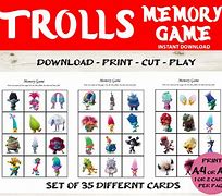 Image result for Trolls Memory Game