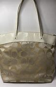 Image result for Coach Purse Tan and Gold