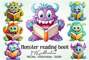 Image result for Monster Reading Clip Art