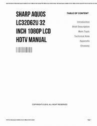 Image result for LCD Sharp AQUOS 62 Manual