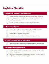 Image result for Logistics Checklist