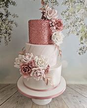 Image result for Rose Gold and Black Wedding Cake
