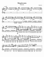 Image result for MeGaLoVania Piano Sheet Music Letters